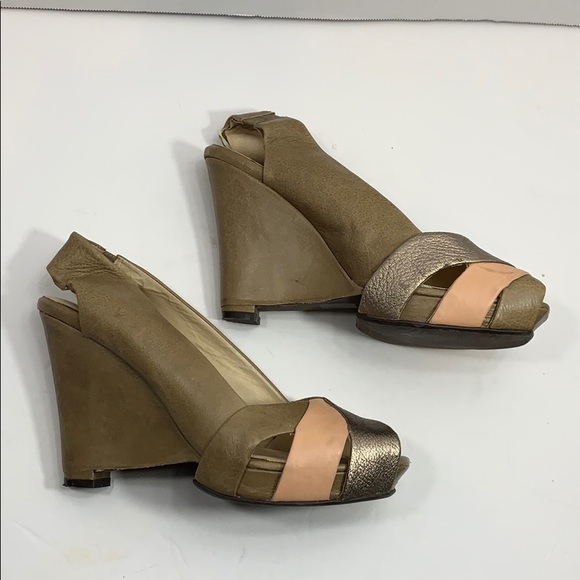 Farylrobin leather peep toe wedges size 11 - Picture 3 of 11